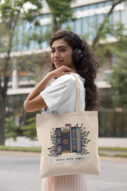 Books Grow Magic Canvas Tote Bags