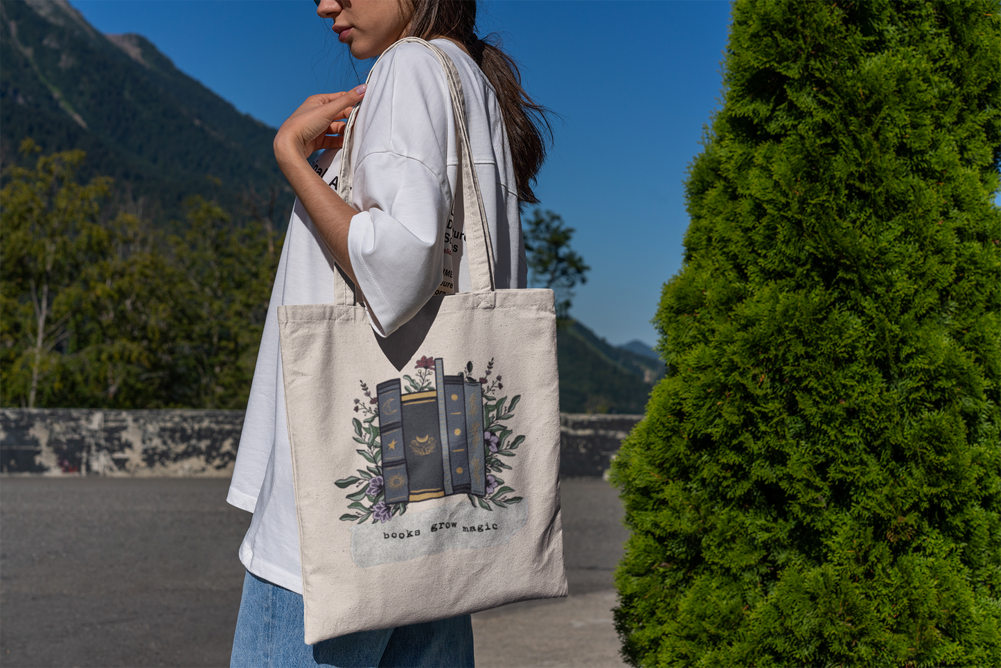 Books Grow Magic Canvas Tote Bags