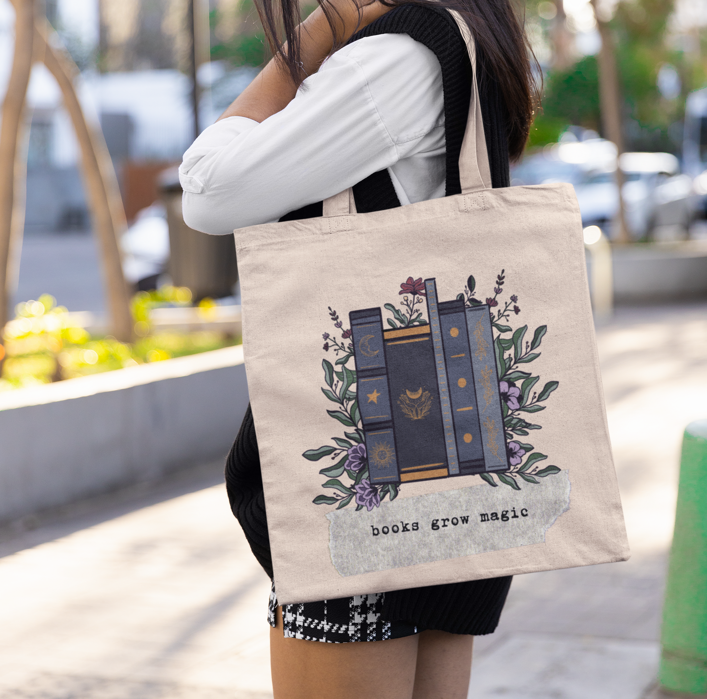 Books Grow Magic Canvas Tote Bags