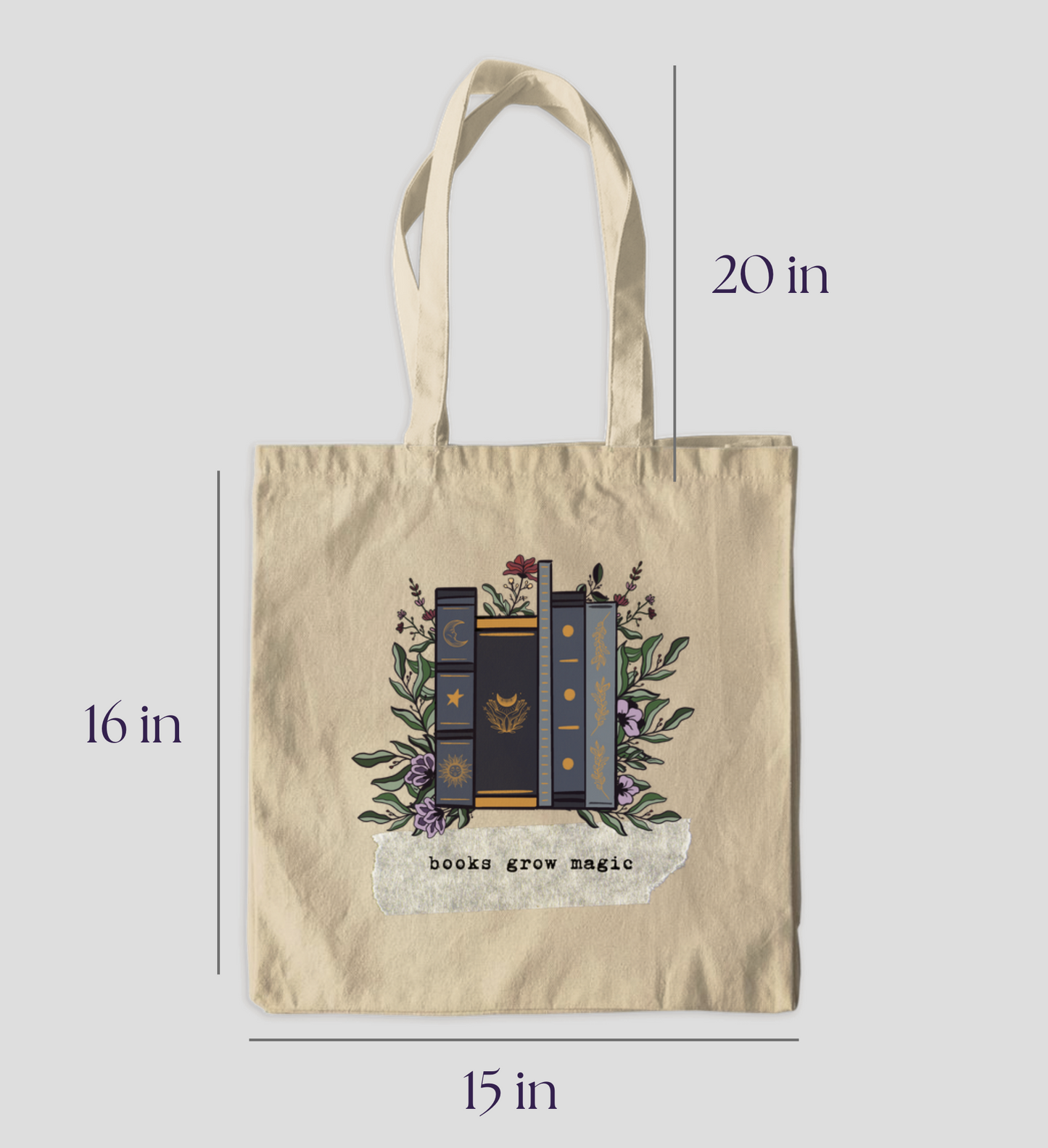 Books Grow Magic Canvas Tote Bags