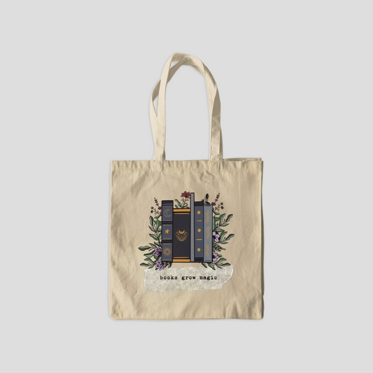 Books Grow Magic Canvas Tote Bags