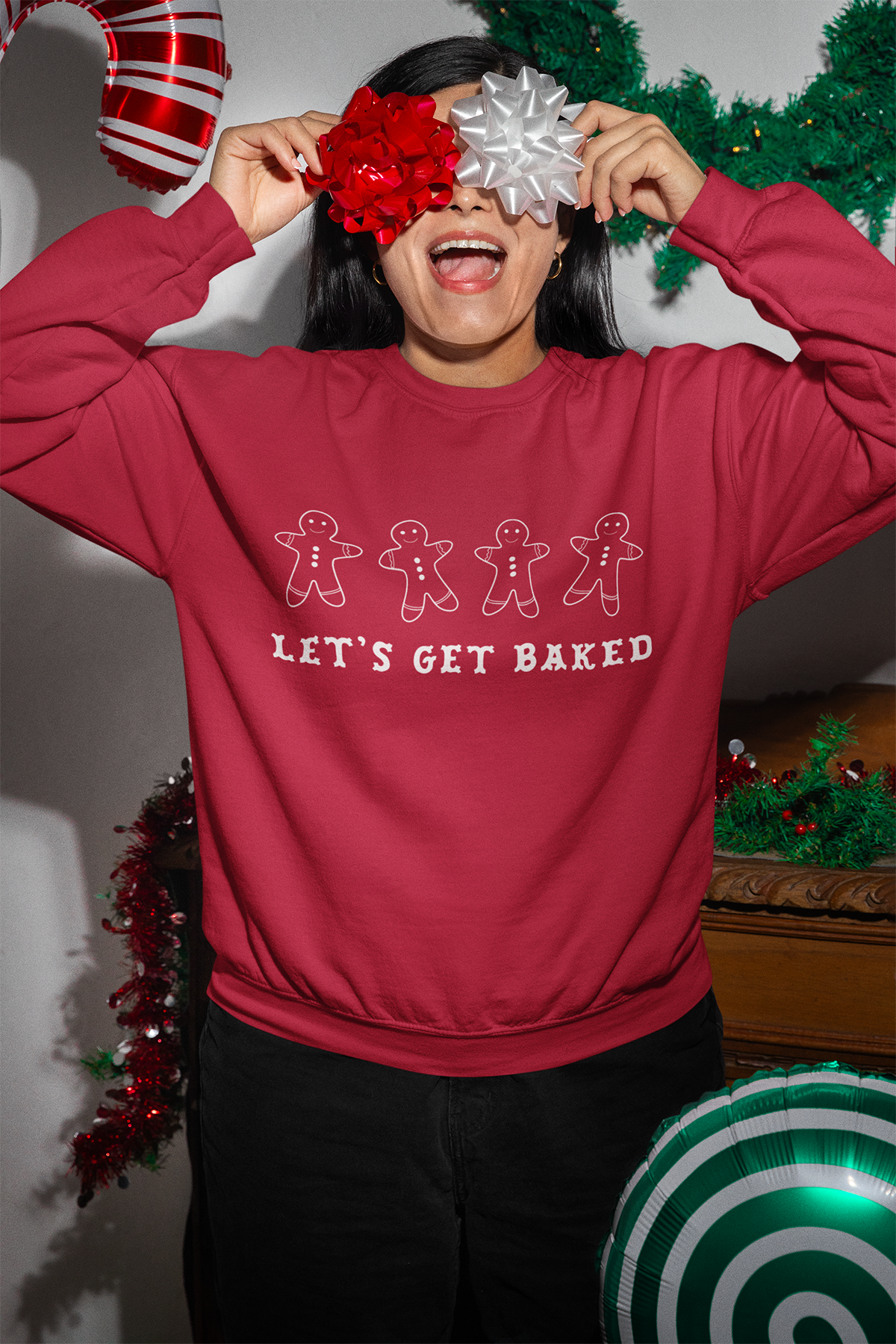 Let's Get Baked Holiday Sweatshirt - Red