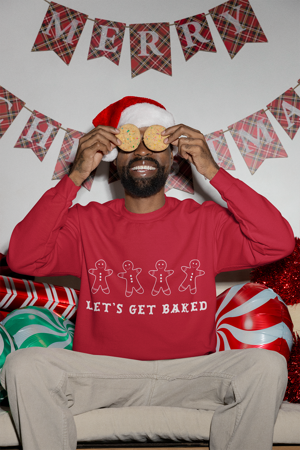 Let's Get Baked Holiday Sweatshirt - Red